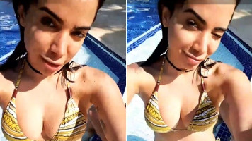 Anitta coloca bronze em dia na piscina e mostra a boa forma