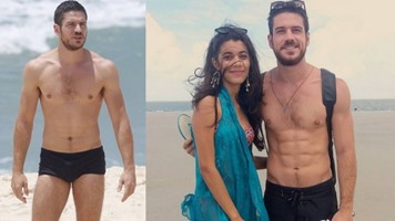 Marcos Pigossi impressiona com ‘tanquinho’ durante gravação no Pará