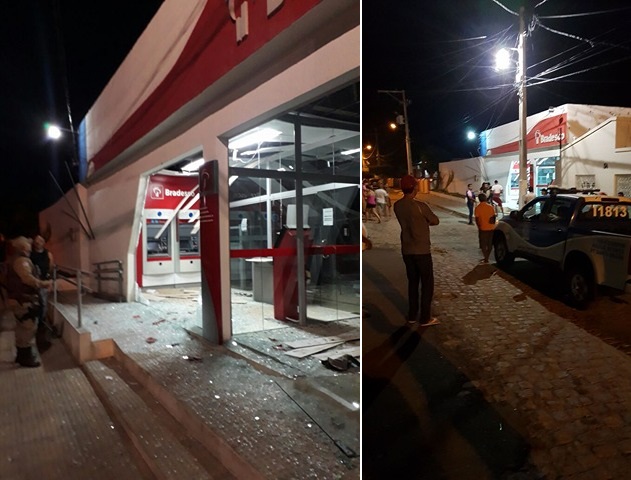 Bandidos explodem agência do Banco do Bradesco de Santa Brígida (Fotos e Vídeo)