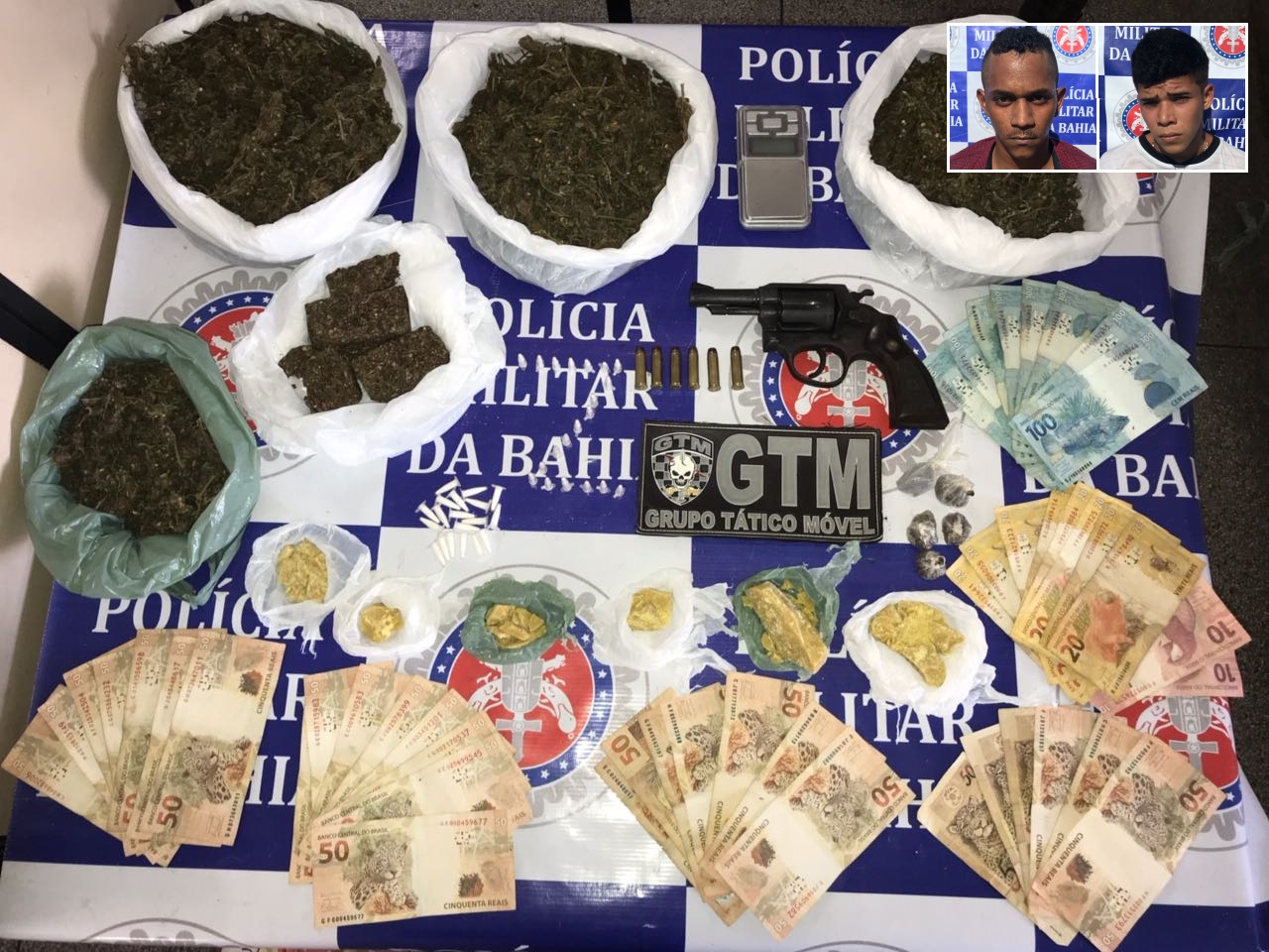 Paulo Afonso: Jovens são presos com revólver 38, maconha, cocaína e mais de R$ 2 mil