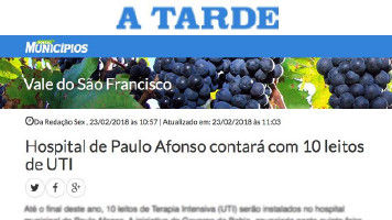 Deputado Mário Júnior comenta matéria do jornal A Tarde sobre implantação de UTI em Paulo Afonso