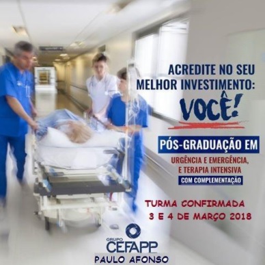 Pós-graduação em Paulo Afonso: Enfermagem em Urgência  e Emergência e UTI