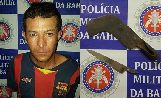Filho é preso por ameaçar o próprio pai com faca e foice em Paulo Afonso, diz polícia