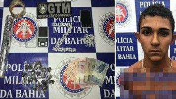 Tráfico: Polícia flagra jovem de 17 anos e garoto de 15 com drogas em Paulo Afonso