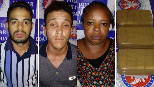 Trio é preso com 3kg de pasta base de cocaína em Paulo Afonso