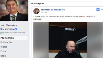 Jair Bolsonaro publica vídeo do Padre Sizo de Mata Grande declarando apoio à sua candidatura