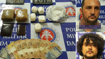 PM apreende 1,5Kg de cocaína e prende foragidos da Justiça em hotel de Paulo Afonso