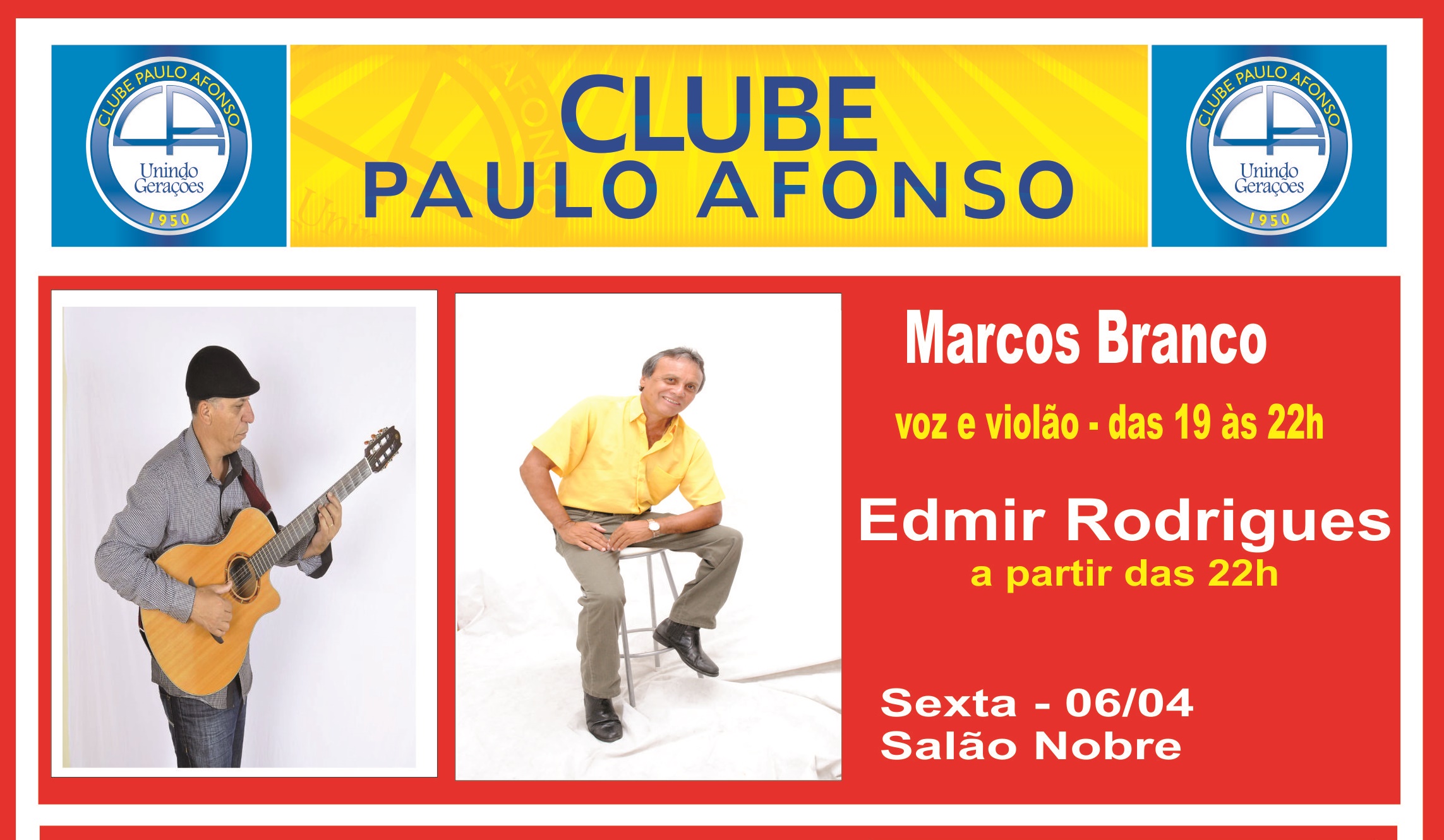 Deise Novaes, Marcos Branco, Edemir Rodrigues e ExtraG são atrações do fim de semana no CPA