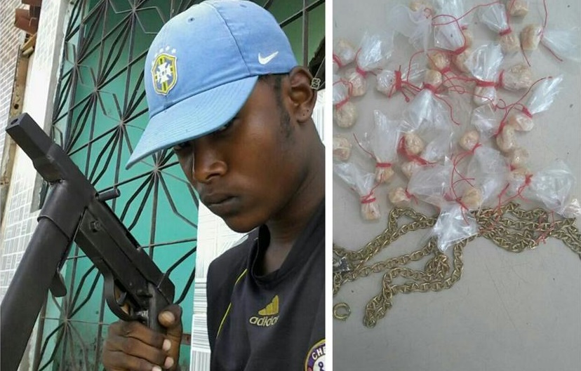 PM baiana captura traficante que ostentava arma no WhatsApp