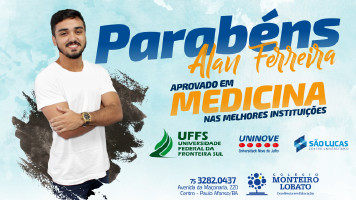 Ex-aluno do Monteiro Lobato conquista vaga em 3 universidades para cursar Medicina