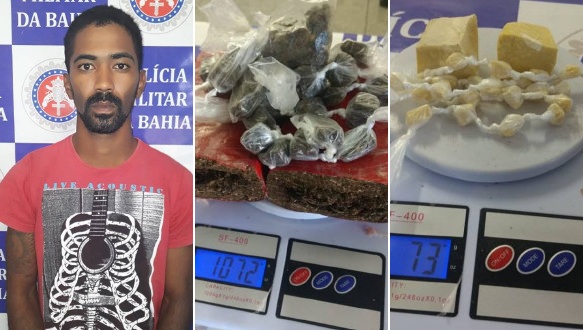 PM prende homem com mais de 1kg de maconha e pedras de crack em Paulo Afonso