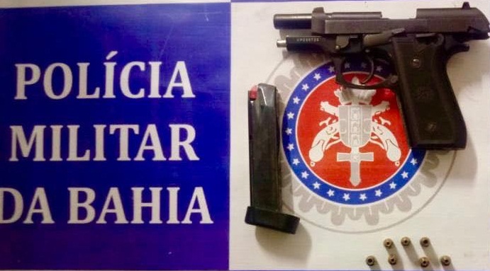 Polícia Militar apreende pistola 380 em terreno baldio no BTN, em Paulo Afonso
