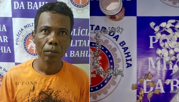 20º BPM prende suspeito de tráfico e apreende crack e cocaína em Rodelas-BA