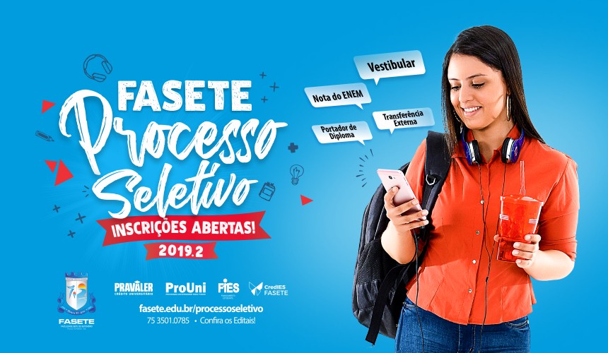 Participe do Processo Seletivo Fasete 2019.2