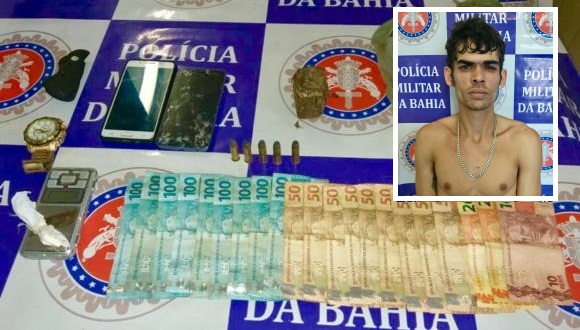 Drogas, arma e munições são apreendidas pelo 20º BPM em Glória (BA); veja fotos