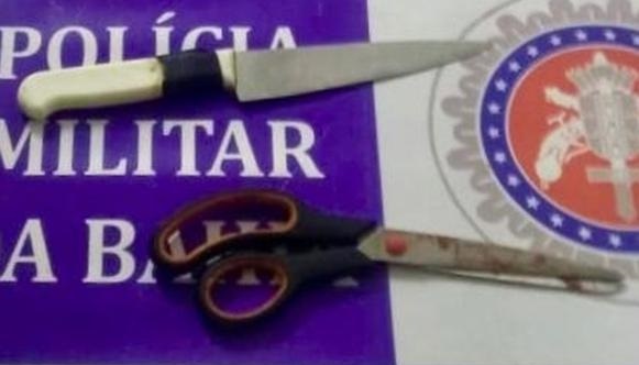 Paulo Afonso: Homem leva tesouradas no tórax e acusado de 16 anos é apreendido pela PM