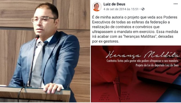 Mário Galinho contraria Luiz de Deus, autor do projeto “herança maldita”, em desacordo com os R$ 80 milhões