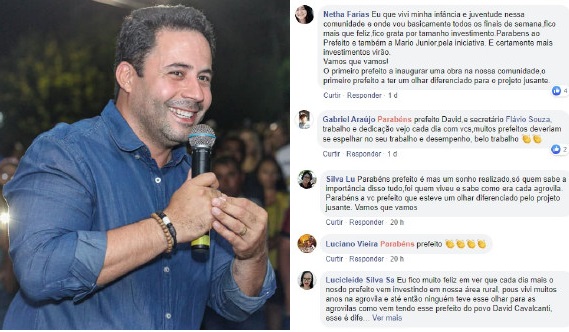 Nas redes sociais, moradores agradecem ao prefeito David Cavalcanti por obras em Glória, BA: “Esse é diferenciado!”