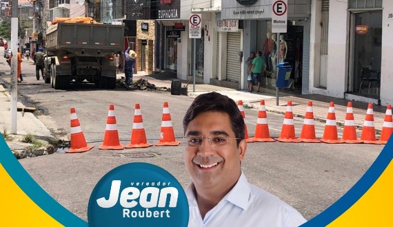 Rua São Francisco, centro de PA, recebe recapeamento asfáltico por solicitação de Jean Roubert