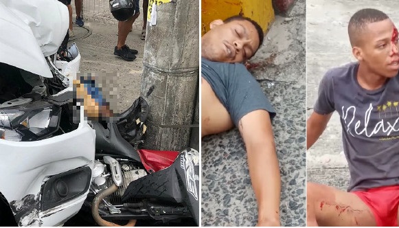 Homem reage a assalto na Bahia e atropela bandidos, um deles tem perna arrancada