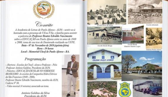 A Academia de Letras de Paulo Afonso promove palestra sobre os 50 anos das Escolas da Chesf em Paulo Afonso