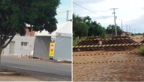Preocupados, moradores do Riacho reclamam de local onde foi instalada barreira: “No meio do povoado”