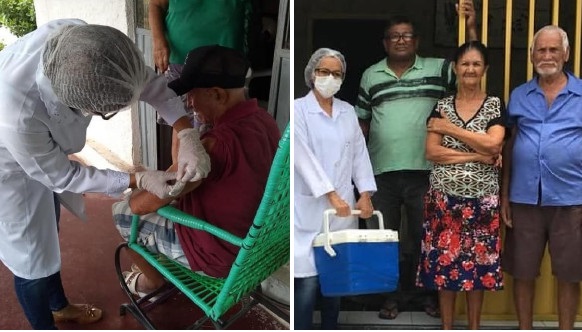 Idosos de Paulo Afonso são vacinados em casa contra gripe; veja fotos