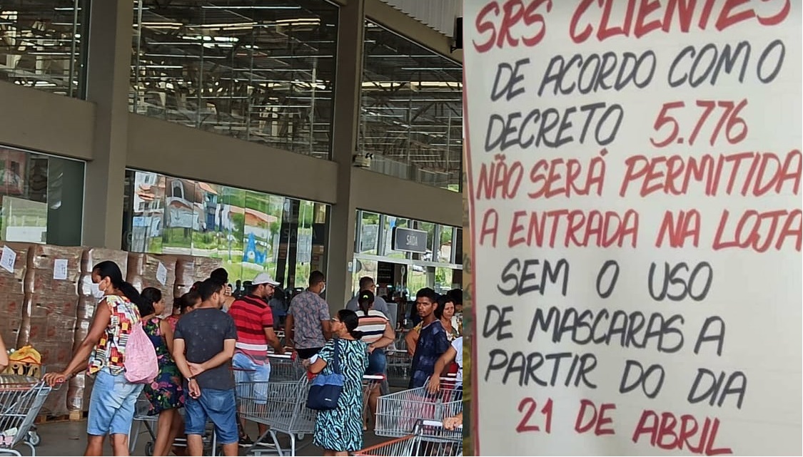A partir de hoje (21), clientes terão que usar máscara ao entrar em lojas e supermercados de Paulo Afonso