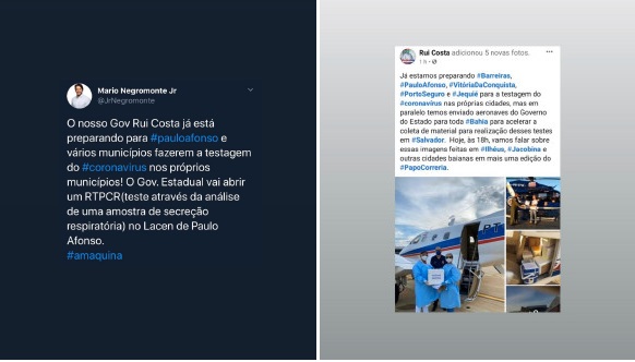 Mário Júnior e Rui anunciam liberação de testagem do coronavírus no próprio município de Paulo Afonso