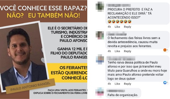 Após prejuízo, feirantes cobram presença de secretário. E ele responde: “trabalho todos os dias”