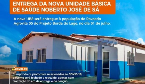 Glória (BA): Prefeito David Cavalcanti entrega nesta quarta (1°) nova Unidade Básica de Saúde na Agrovila 5