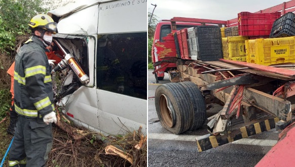 Mulher morre e vários ficam feridos após colisão entre van e caminhonete que vinha para Paulo Afonso