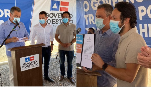 Ao lado de Rui, Mário Júnior entrega obras em Chorrochó e participa da assinatura da ordem de serviço para ampliação do Sistema de Abastecimento de Água de Paulo Afonso