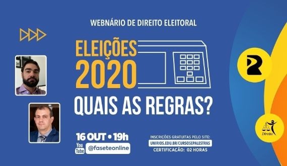 Curso de Direito realiza a Webinar ‘Eleições 2020 – quais as regras?’