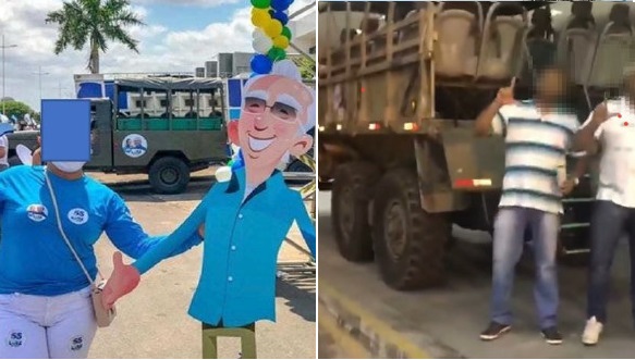 Justiça determina campanha de Luiz de Deus retirar em 24h veículos similares aos do Exército