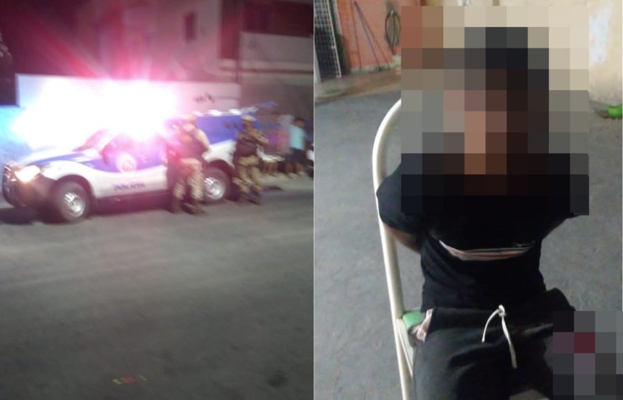 Jovem é imobilizado por populares e preso pela PM ao tentar roubar pizzaria no BTN