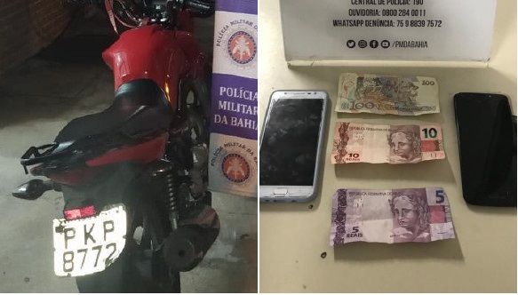 Polícia Militar prende mais dois suspeitos de assaltos em Paulo Afonso e recupera moto roubada