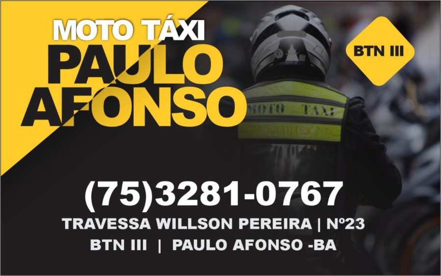 Oportunidade: Moto Táxi Paulo Afonso inicia atividades nesta quinta (6) e abre vagas para ambos os sexos
