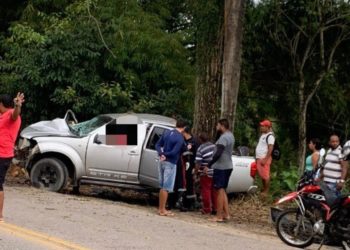 Três pessoas morrem após caminhonete capotar e bater em árvore em rodovia de Pernambuco
