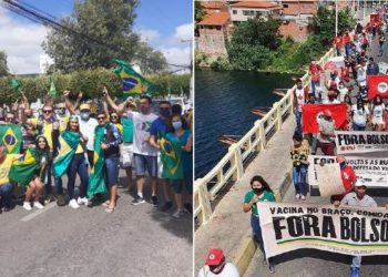 Atos pró e contra Bolsonaro movimentaram o feriado da Independência em Paulo Afonso; vídeos e fotos