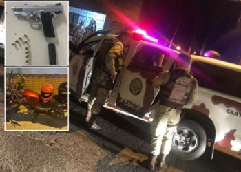 Após perseguição e tiro no centro de Paulo Afonso, Pelotão Motociclístico da PM prende suspeito com pistola .380