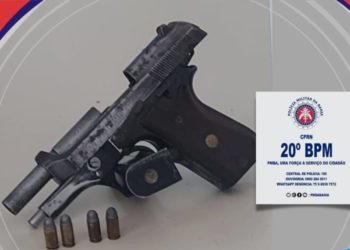 Polícia Militar apreende pistola .380 com 4 munições intactas em Paulo Afonso