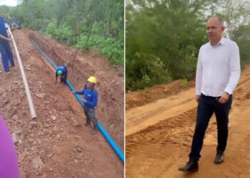 Fruto de suas indicações ao governo do Estado, vereador Gilmário Marinho inspeciona obras da adutora do Xingozinho