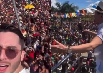 “Sem palavras”, diz Jonas Esticado ao mostrar “mar de gente” na Alvorada de Jeremobao (BA)