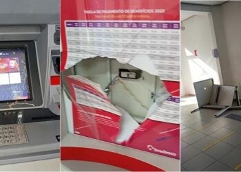 Vândalos destroem caixas eletrônicos de banco no centro de Paulo Afonso-BA