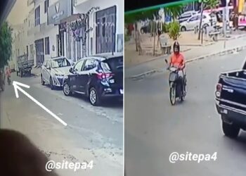 Homem em moto rouba bolsa de mulher no Centro de Paulo Afonso (VÍDEO)