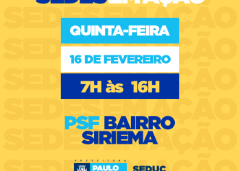 Bairro Siriema recebe serviços do Projeto Sedes em Ação, nesta quinta-feira (16)