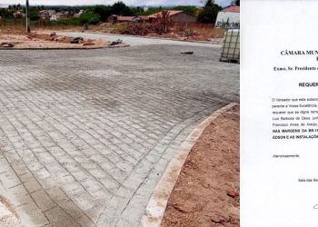 Prefeitura atende requerimento de Gilmário Marinho para pavimentação nas margens da BR-110, imediações da Churrascaria do Edson