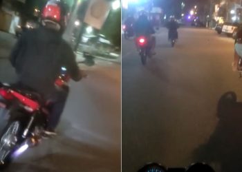 Vídeos mostram jovens praticando manobras perigosas em motos com escapamento barulhento no centro de Paulo Afonso