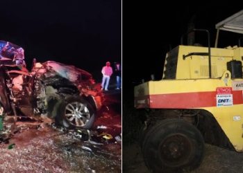 Três pessoas morrem em batida entre carro de passeio e rolo compactador na BA; mãe e filho estão entre as vítimas